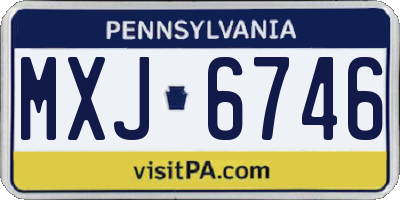 PA license plate MXJ6746