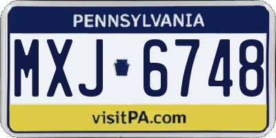 PA license plate MXJ6748