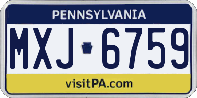 PA license plate MXJ6759