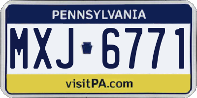 PA license plate MXJ6771