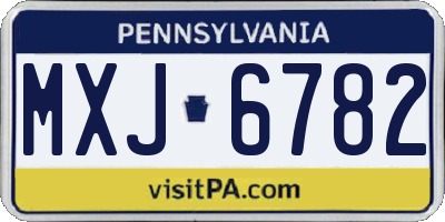 PA license plate MXJ6782