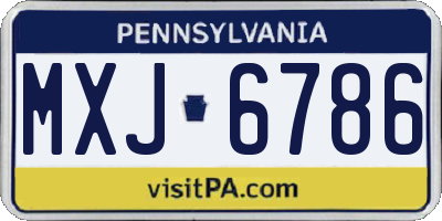 PA license plate MXJ6786