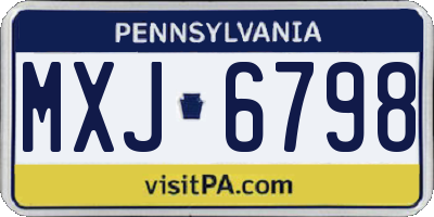 PA license plate MXJ6798