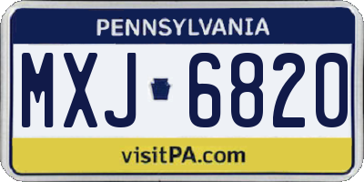 PA license plate MXJ6820