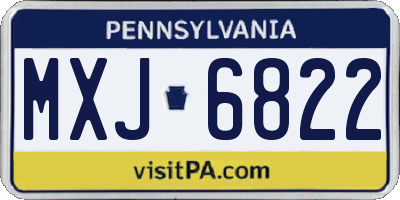 PA license plate MXJ6822
