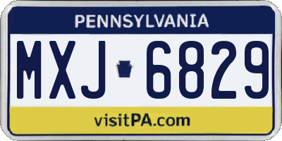 PA license plate MXJ6829