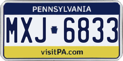 PA license plate MXJ6833