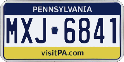 PA license plate MXJ6841
