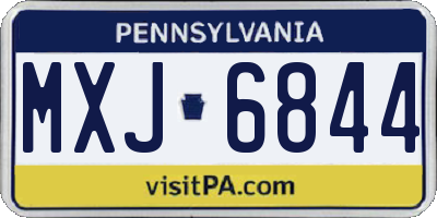 PA license plate MXJ6844