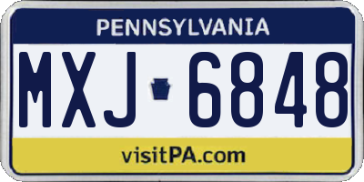 PA license plate MXJ6848