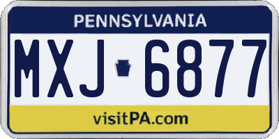 PA license plate MXJ6877