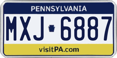 PA license plate MXJ6887