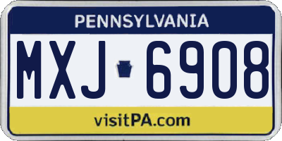 PA license plate MXJ6908