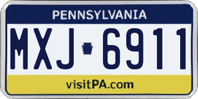 PA license plate MXJ6911