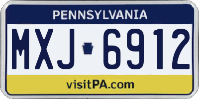 PA license plate MXJ6912