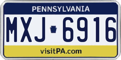 PA license plate MXJ6916