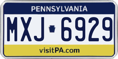 PA license plate MXJ6929