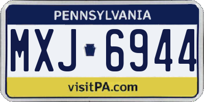 PA license plate MXJ6944