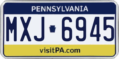 PA license plate MXJ6945