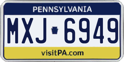 PA license plate MXJ6949