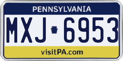 PA license plate MXJ6953