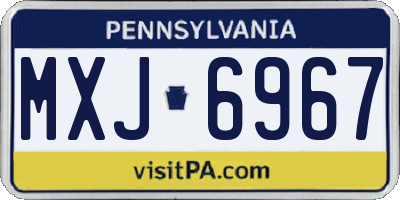 PA license plate MXJ6967