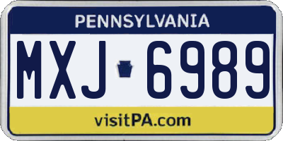 PA license plate MXJ6989