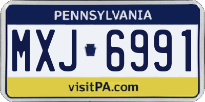 PA license plate MXJ6991