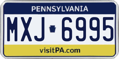 PA license plate MXJ6995