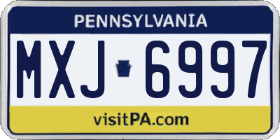 PA license plate MXJ6997