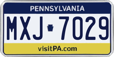 PA license plate MXJ7029
