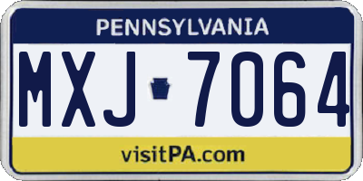 PA license plate MXJ7064