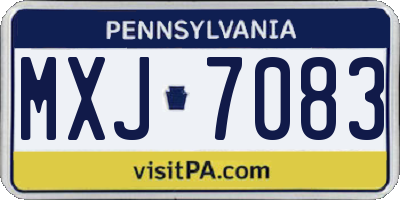 PA license plate MXJ7083