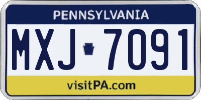PA license plate MXJ7091