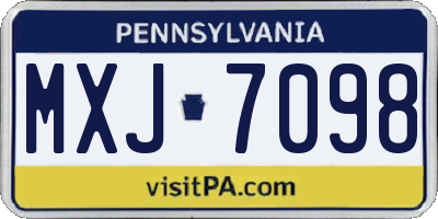 PA license plate MXJ7098