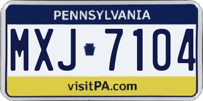 PA license plate MXJ7104