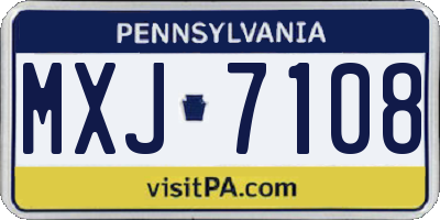 PA license plate MXJ7108
