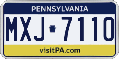 PA license plate MXJ7110