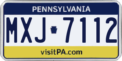 PA license plate MXJ7112