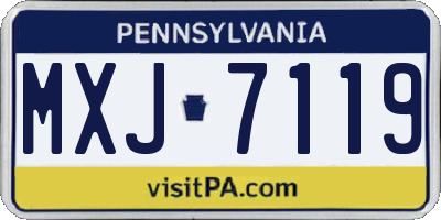 PA license plate MXJ7119