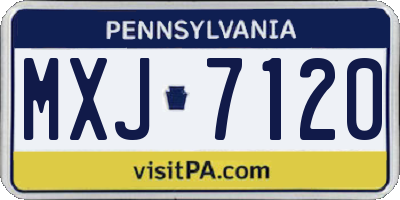 PA license plate MXJ7120