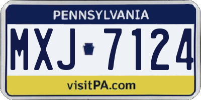 PA license plate MXJ7124