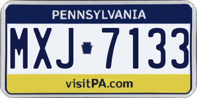 PA license plate MXJ7133