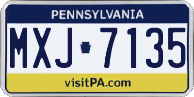 PA license plate MXJ7135
