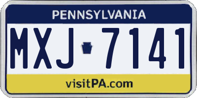 PA license plate MXJ7141