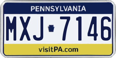 PA license plate MXJ7146