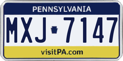 PA license plate MXJ7147