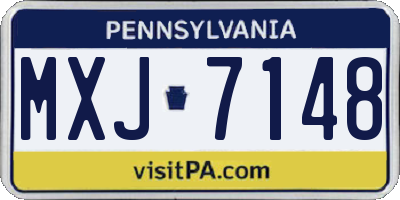 PA license plate MXJ7148