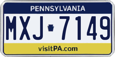 PA license plate MXJ7149