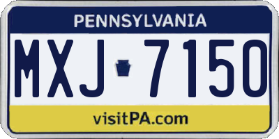 PA license plate MXJ7150